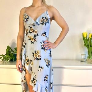 Floral Print Blue Dress